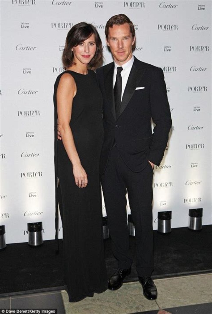 Benedict Cumberbatch and pregnant fianc&eacute;e Sophie Hunter arrive at the