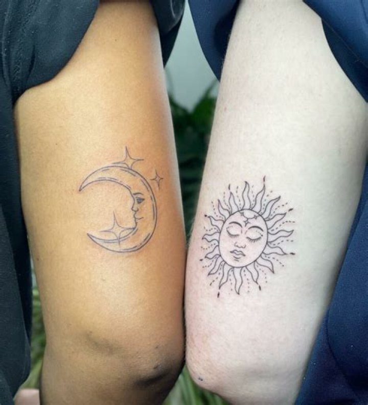 Unveiling The Enchanting World Of Moon And Sun Matching Tattoos